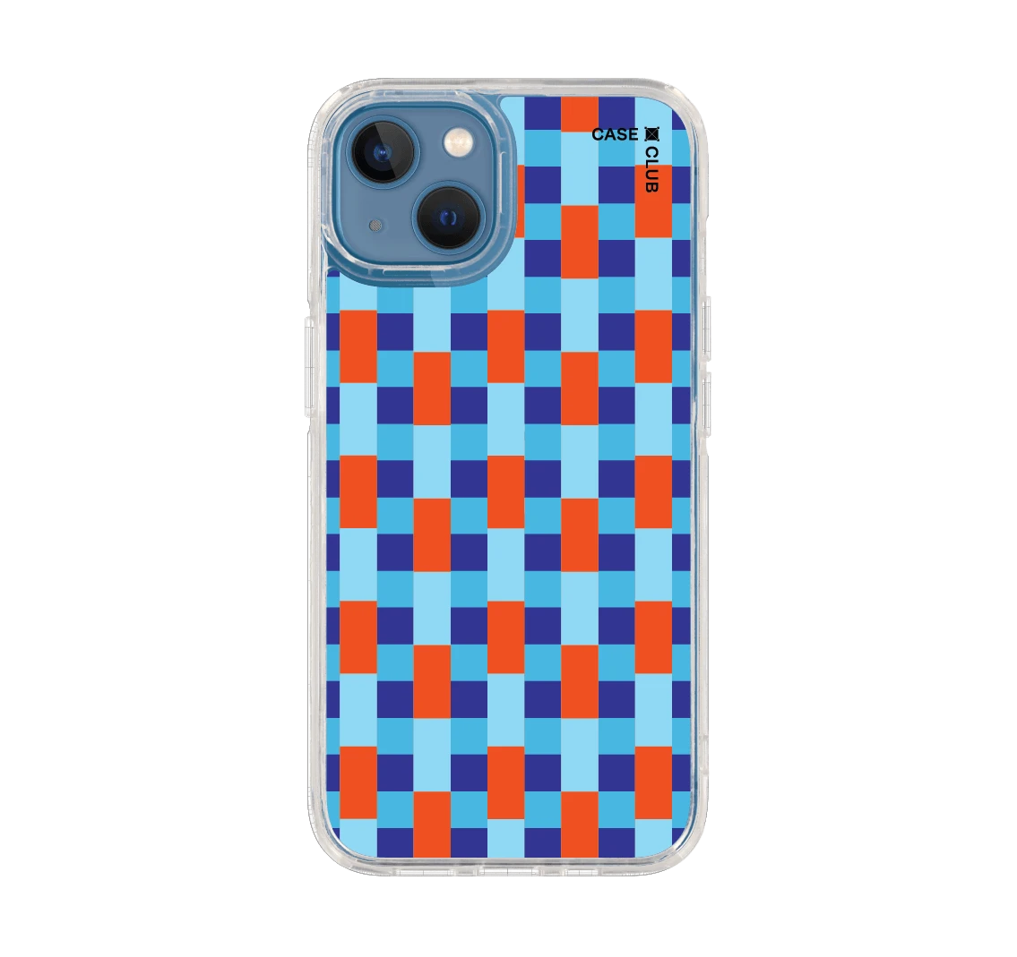 orange & blue multi color tile